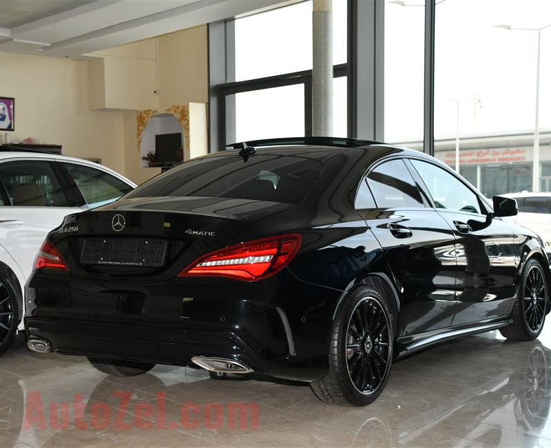MERCEDES-BENZ CLA250- 2018- BLACK- 21 000 KM- GCC SPECS
