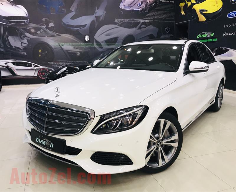 MERCEDES-BENZ C400, V6- 2017- WHITE- 18 000 KM- EUROPEAN SPECS