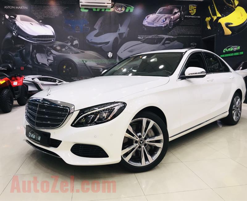 MERCEDES-BENZ C400, V6- 2017- WHITE- 18 000 KM- EUROPEAN SPECS