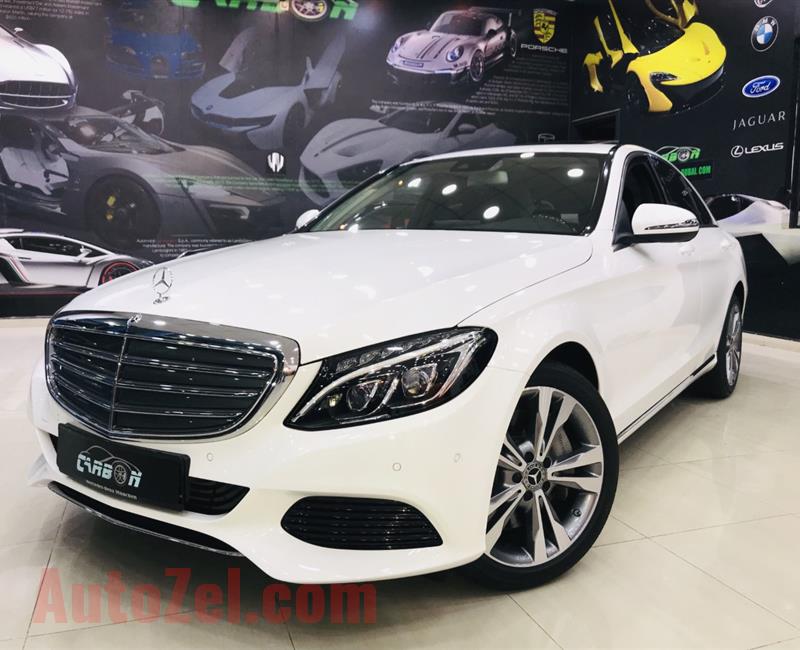 MERCEDES-BENZ C400, V6- 2017- WHITE- 18 000 KM- EUROPEAN SPECS