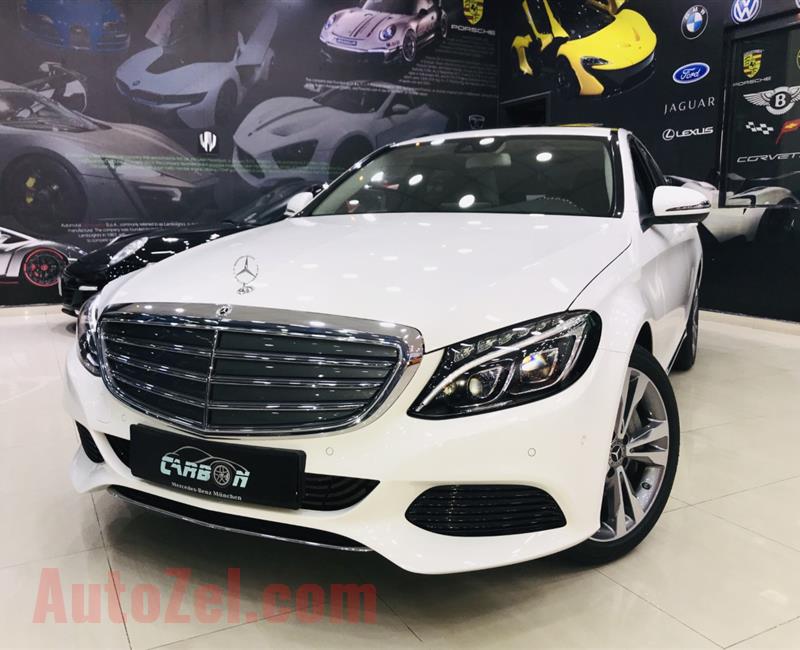 MERCEDES-BENZ C400, V6- 2017- WHITE- 18 000 KM- EUROPEAN SPECS