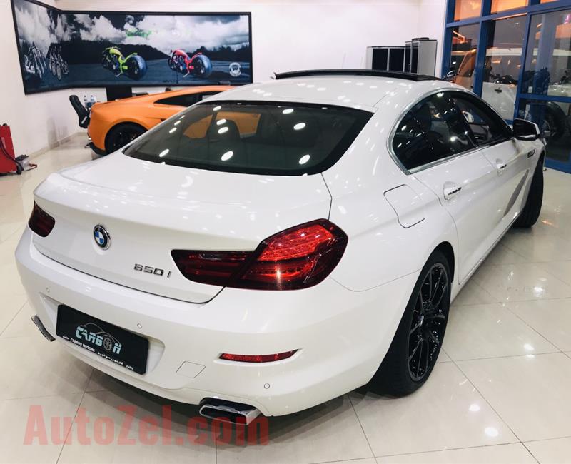 BMW 650i, V8- 2014- WHITE- 38 000 KM- GCC