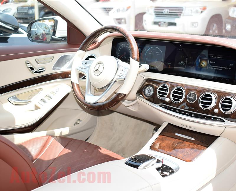 BRAND NEW MERCEDES-BENZ S560, V8- 2018- WHITE/BLACK/BROWN/SILVER- ZERO KM- GCC