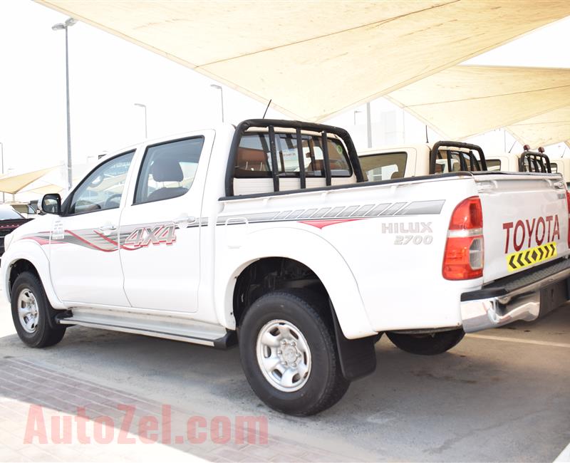 TOYOTA HILUX PICK UP 4X4 GLX, V4- 2014- WHITE- 200 000 KM- GCC