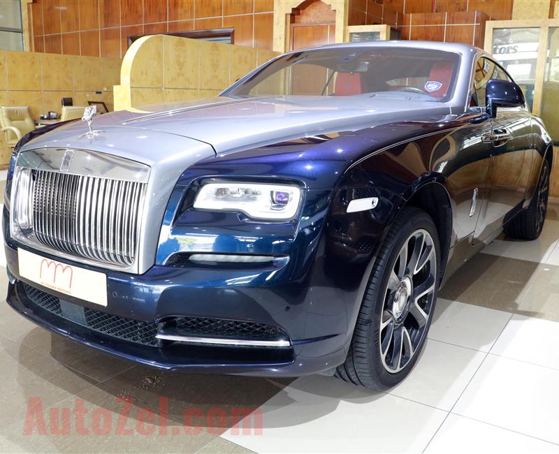 ROLLS ROYCE WRAITH- 2017- BLUE- 28 000 KM- GCC SPECS