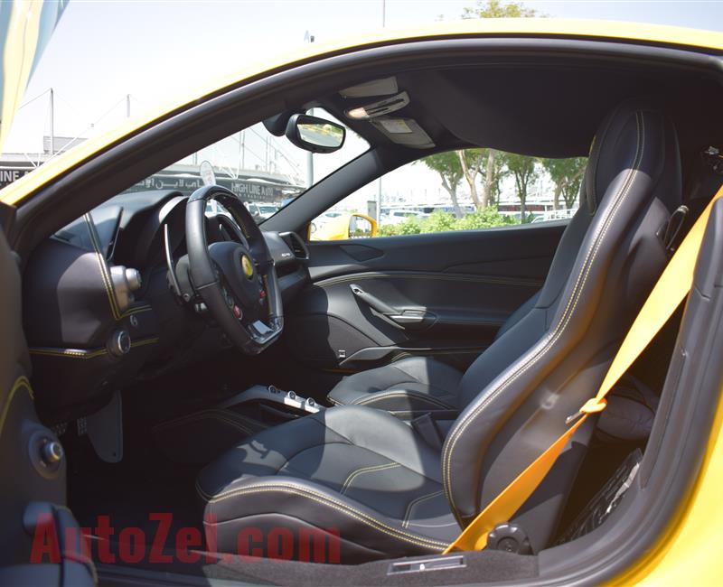 FERRARI GTB- 2016- YELLOW- 6 000 KM- GCC SPECS