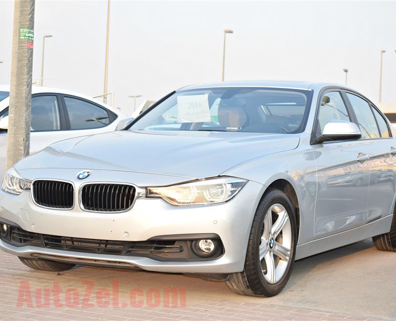 BMW 320I MODEL 2016 - SILVER - 44,000 KM -V4 - GCC 