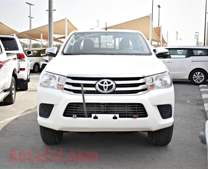 TOYOTA HILUX 4X4 PICK-UP, V4- 2018- WHITE- 67 000 KM- GCC, MANUAL GEAR- DIESEL