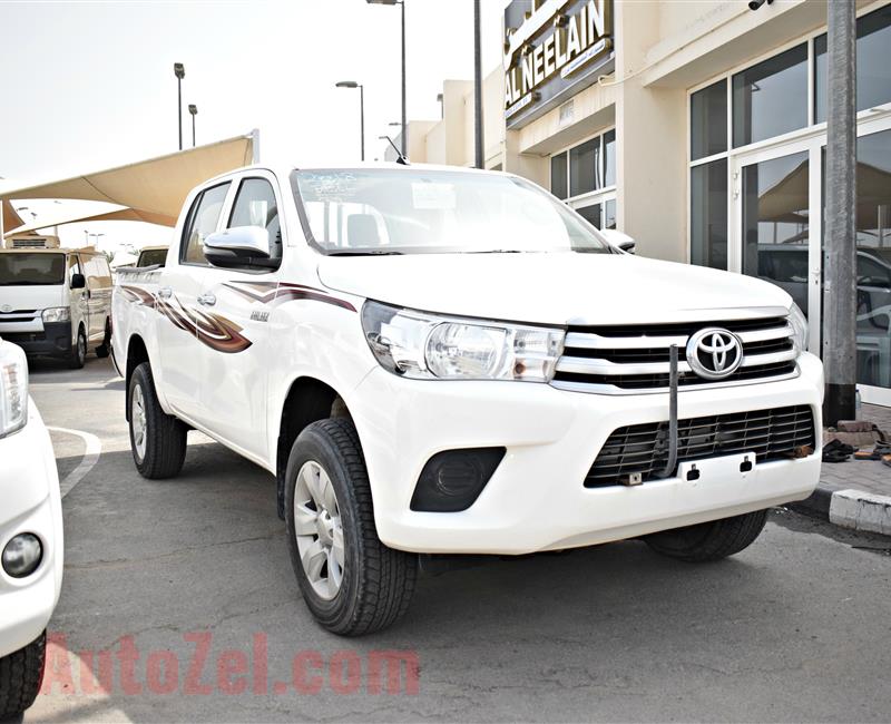 TOYOTA HILUX 4X4 PICK-UP, V4- 2018- WHITE- 67 000 KM- GCC, MANUAL GEAR- DIESEL