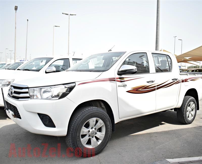 TOYOTA HILUX 4X4 PICK-UP, V4- 2018- WHITE- 67 000 KM- GCC, MANUAL GEAR- DIESEL