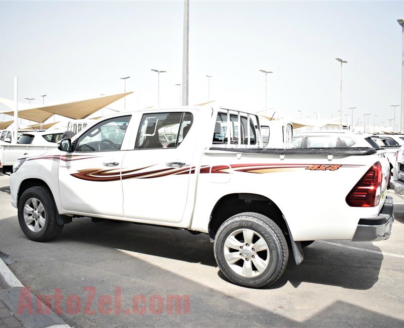 TOYOTA HILUX 4X4 PICK-UP, V4- 2018- WHITE- 67 000 KM- GCC, MANUAL GEAR- DIESEL