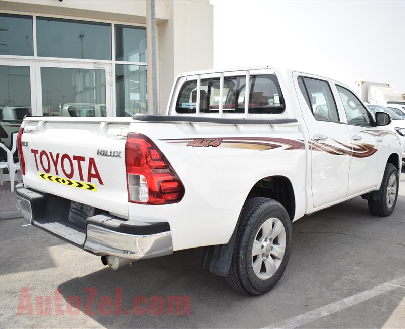 TOYOTA HILUX 4X4 PICK-UP, V4- 2018- WHITE- 67 000 KM- GCC, MANUAL GEAR- DIESEL