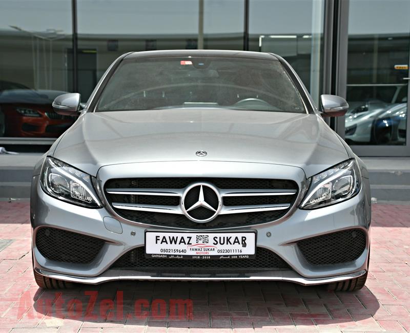 MERCEDES BENZ C200 MODEL 2018 - GREY - 19,000 KM - V4 - GCC 