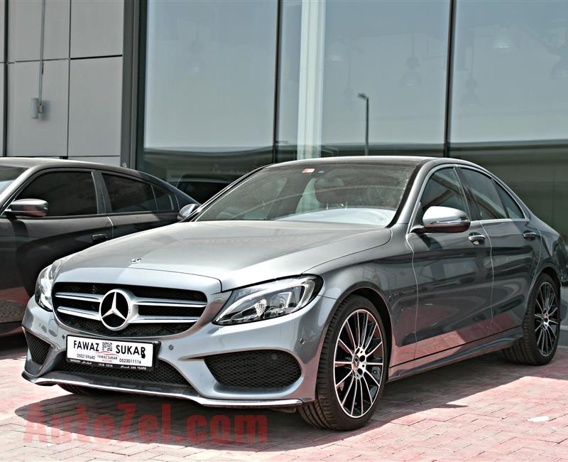 MERCEDES BENZ C200 MODEL 2018 - GREY - 19,000 KM - V4 - GCC 