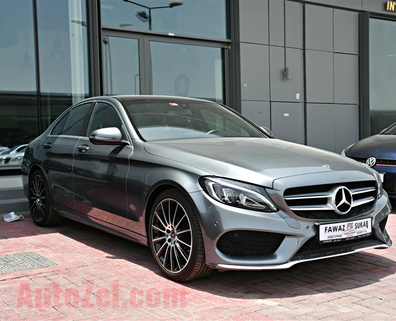 MERCEDES BENZ C200 MODEL 2018 - GREY - 19,000 KM - V4 - GCC 