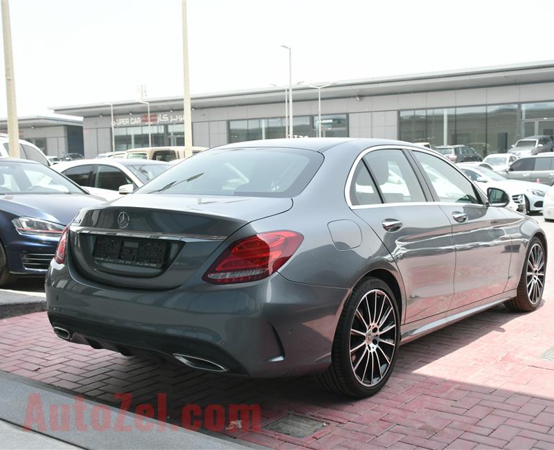 MERCEDES BENZ C200 MODEL 2018 - GREY - 19,000 KM - V4 - GCC 