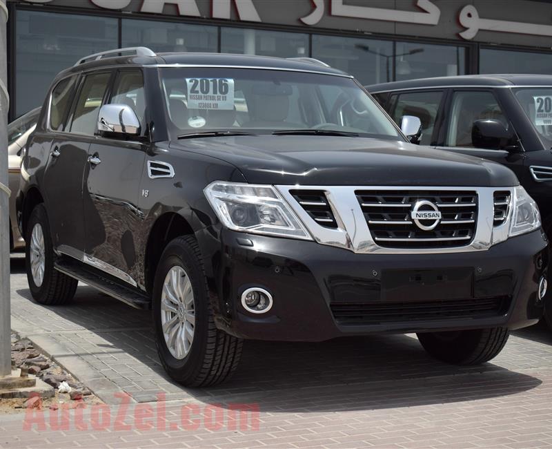 NISSAN PATROL SE, V8- 2016- BLACK- 124 000 KM- GCC