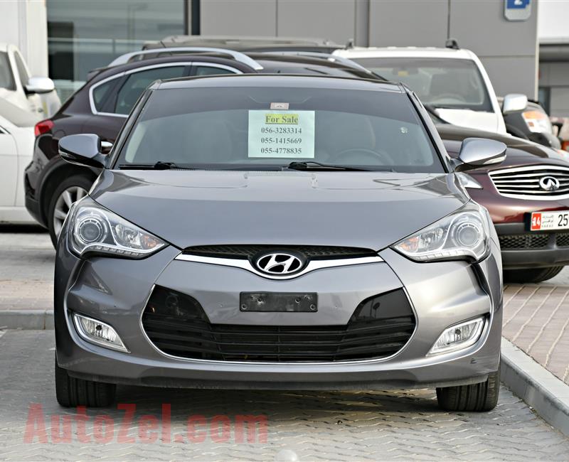 HYUNDAI VELOSTER MODEL 2015 - GREY - 85,000 KM - V4 - GCC 