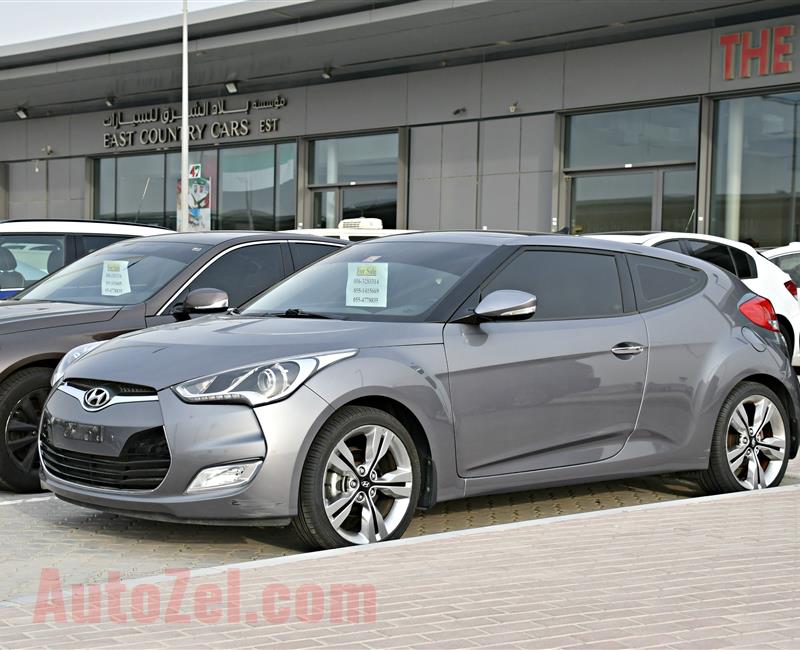 HYUNDAI VELOSTER MODEL 2015 - GREY - 85,000 KM - V4 - GCC 