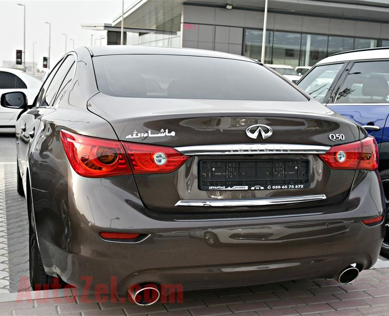 INFINITI Q50 MODEL 2016 - BROWN - 104,000 KM - V4 - GCC 