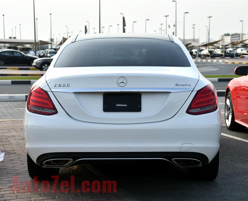 MERCEDES-BENZ C300, V4- 2015- WHITE- AMERICAN SPECS