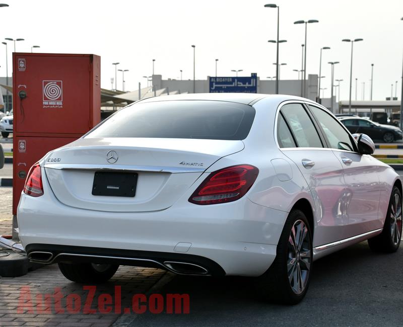 MERCEDES-BENZ C300, V4- 2015- WHITE- AMERICAN SPECS