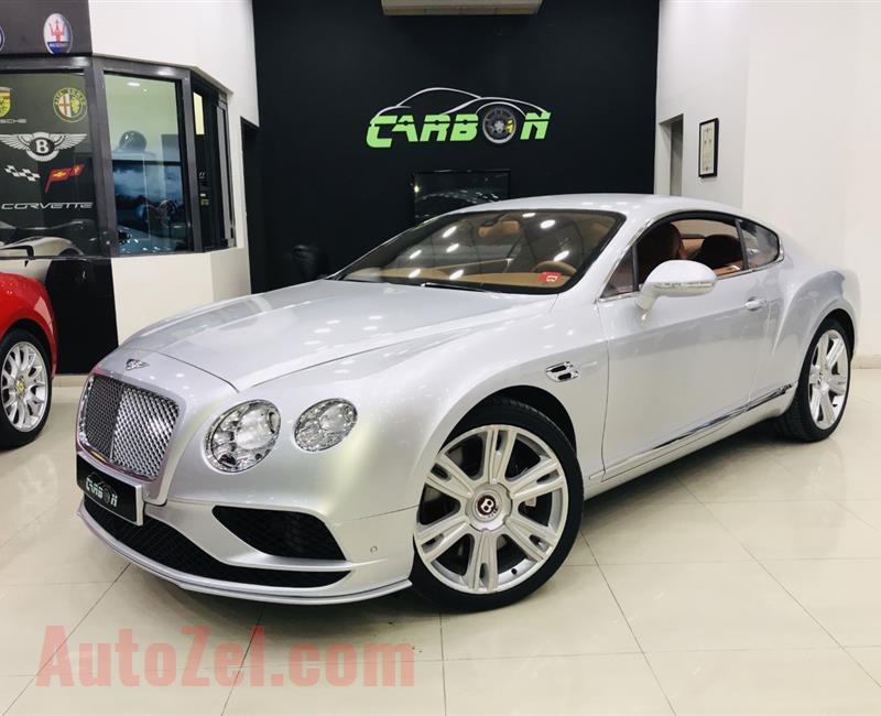 BENTLEY CONTINENTAL GT, V8 - 2016- SILVER- 51 000 KM- GCC