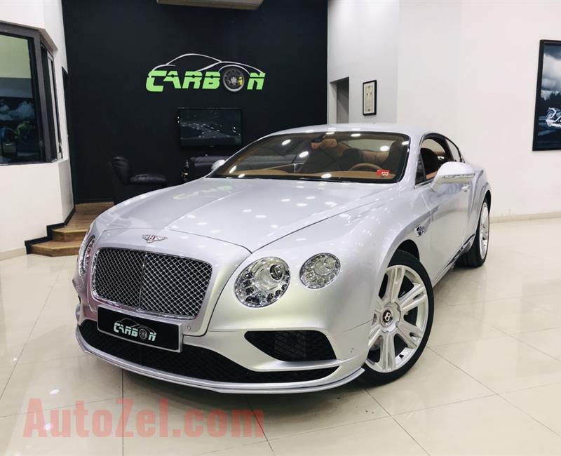 BENTLEY CONTINENTAL GT, V8 - 2016- SILVER- 51 000 KM- GCC