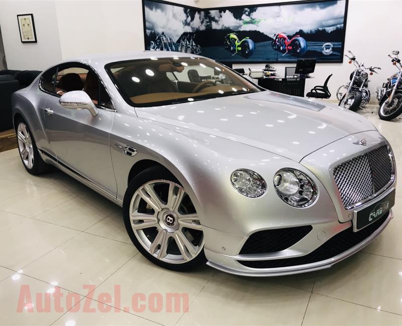 BENTLEY CONTINENTAL GT, V8 - 2016- SILVER- 51 000 KM- GCC