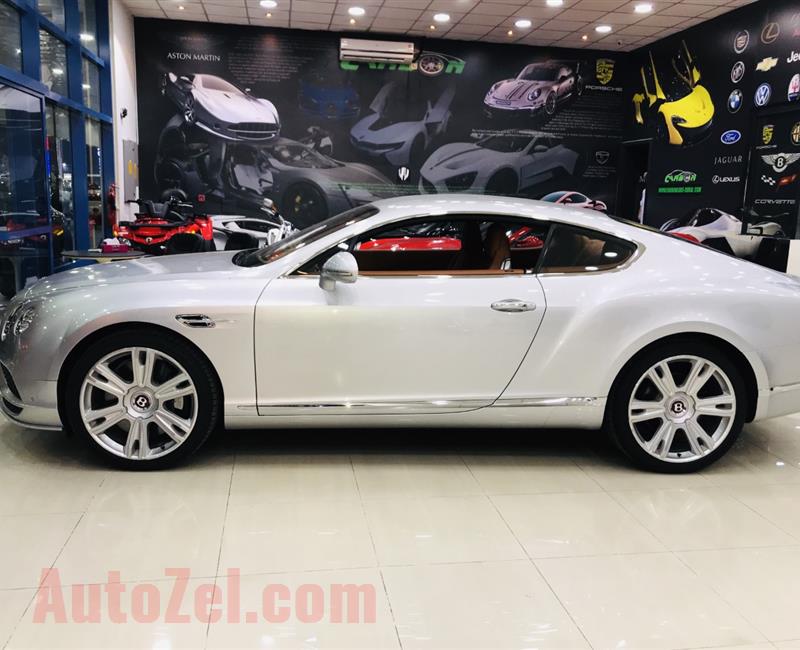 BENTLEY CONTINENTAL GT, V8 - 2016- SILVER- 51 000 KM- GCC