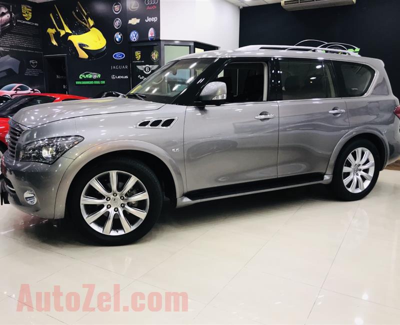 INFINTI QX80, V8 - 2014- GREY- 210 000 KM- GCC