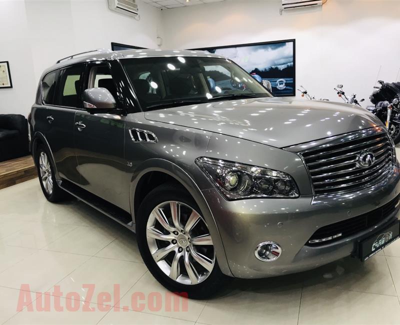 INFINTI QX80, V8 - 2014- GREY- 210 000 KM- GCC