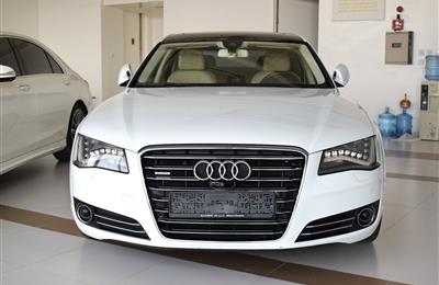 AUDI A8L- 2012- OFF WHITE- 125 000 KM- GCC, FULL OPTION