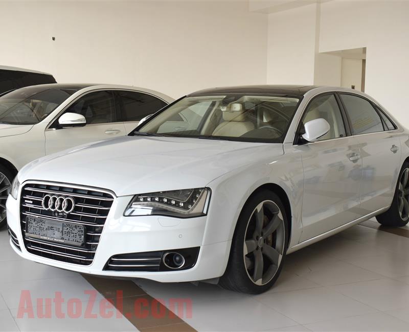 AUDI A8L- 2012- OFF WHITE- 125 000 KM- GCC, FULL OPTION