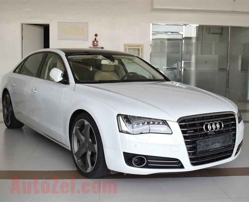 AUDI A8L- 2012- OFF WHITE- 125 000 KM- GCC, FULL OPTION