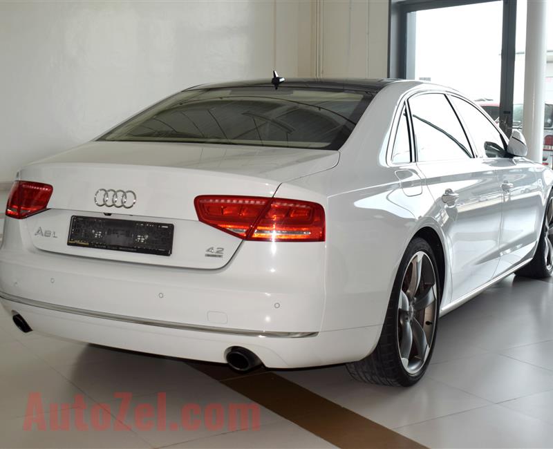 AUDI A8L- 2012- OFF WHITE- 125 000 KM- GCC, FULL OPTION