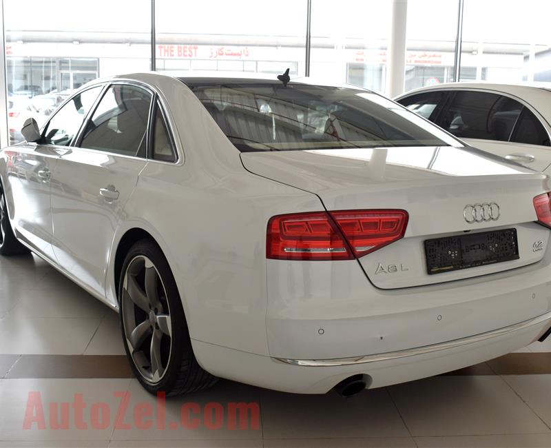 AUDI A8L- 2012- OFF WHITE- 125 000 KM- GCC, FULL OPTION