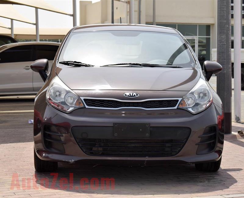 KIA RIO- 2016 - BROWN- 76 000 KM- GCC