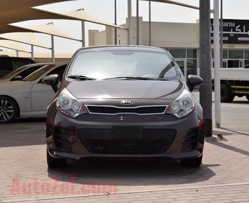 KIA RIO- 2016 - BROWN- 76 000 KM- GCC