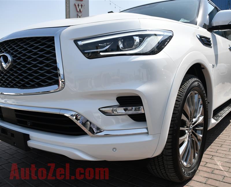 BRAND NEW INFINITI QX80, LUXE SENSORY PRO-ACTIVE- 2020- WHITE- ZERO KM- GCC