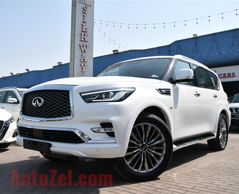 BRAND NEW INFINITI QX80, LUXE SENSORY PRO-ACTIVE- 2020- WHITE- ZERO KM- GCC