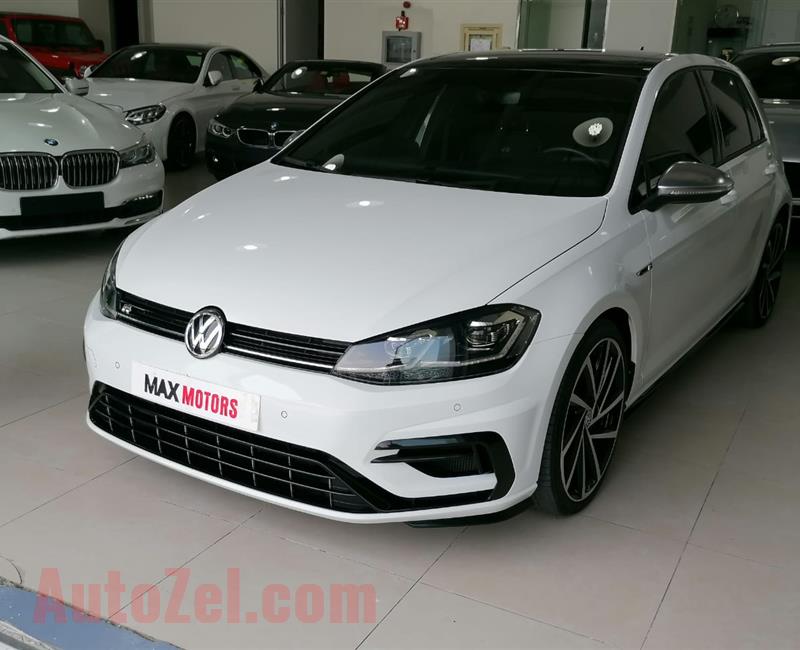 VOLKSWAGEN GOLF R- 2019- WHITE- 10 000 KM- GCC