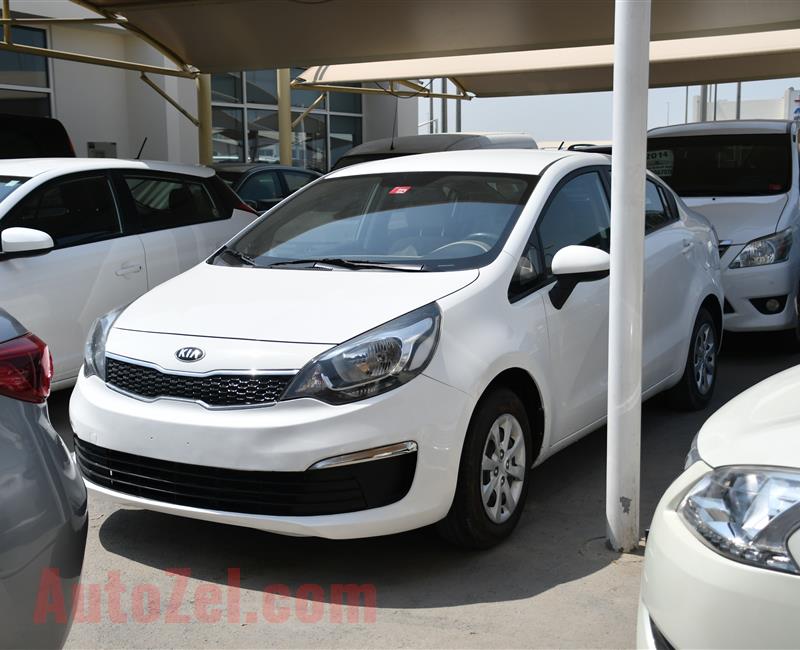 KIA RIO- 2016- WHITE- 117 000 KM- GCC