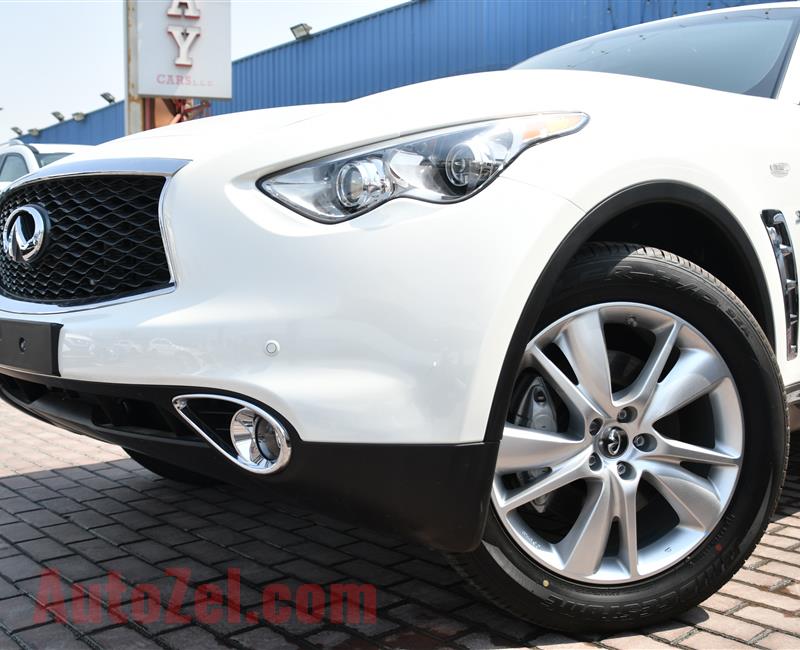 BRAND NEW INFINITI QX70 3.7- 2019- WHITE- ZERO KM- GCC, FULL OPTION