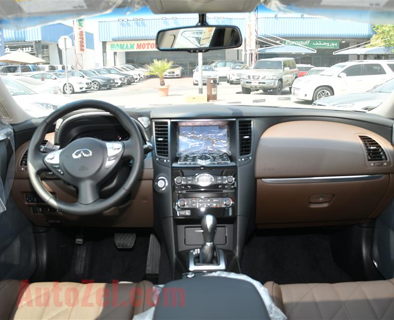 BRAND NEW INFINITI QX70 3.7- 2019- WHITE- ZERO KM- GCC, FULL OPTION