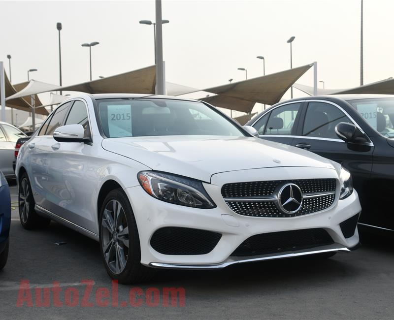 MERCEDES BENZ C300 MODEL 2015 - WHITE - 20,000 MILEAGE - V4 - CAR SPECS IS AMERICAN 