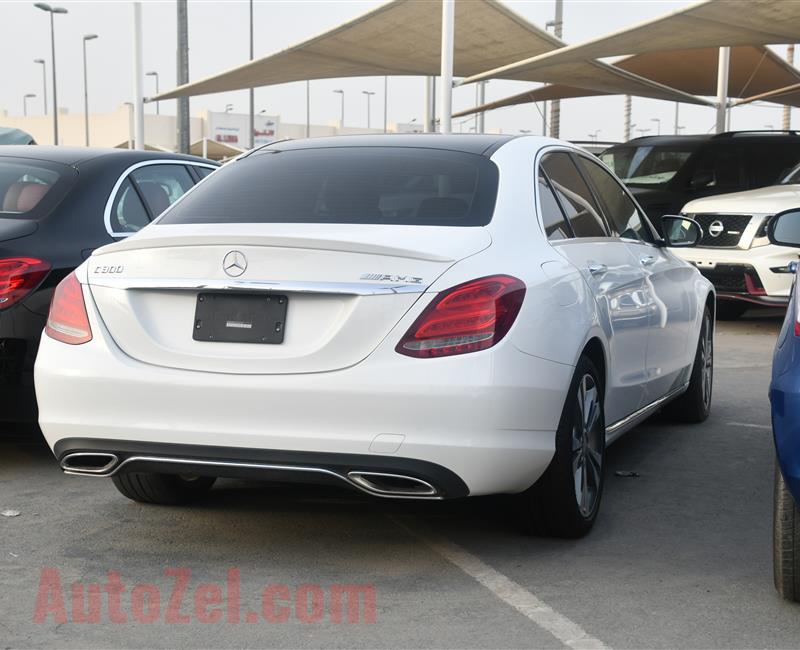 MERCEDES BENZ C300 MODEL 2015 - WHITE - 20,000 MILEAGE - V4 - CAR SPECS IS AMERICAN 