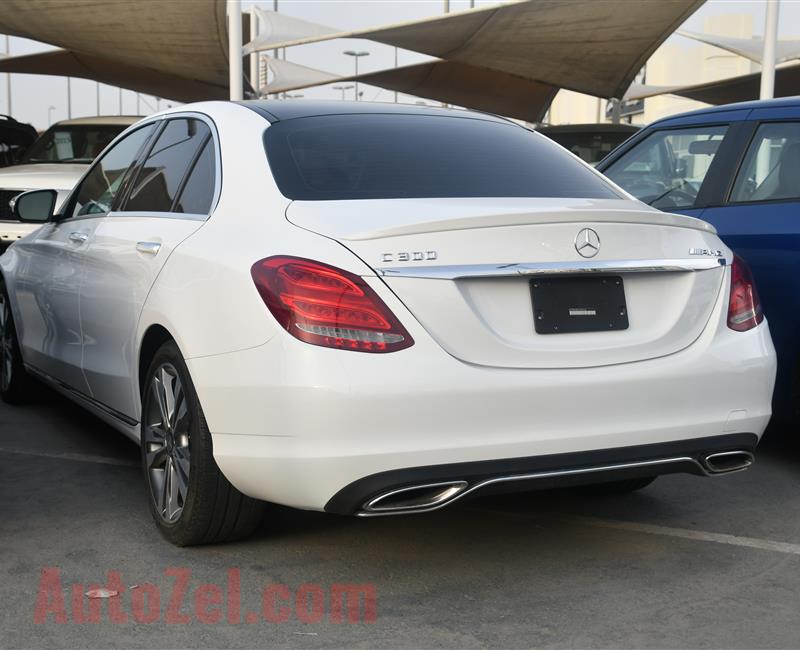 MERCEDES BENZ C300 MODEL 2015 - WHITE - 20,000 MILEAGE - V4 - CAR SPECS IS AMERICAN 