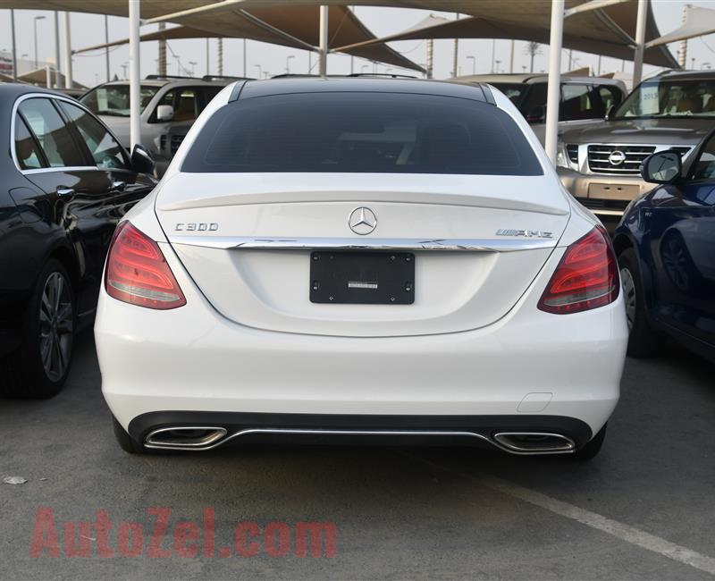 MERCEDES BENZ C300 MODEL 2015 - WHITE - 20,000 MILEAGE - V4 - CAR SPECS IS AMERICAN 