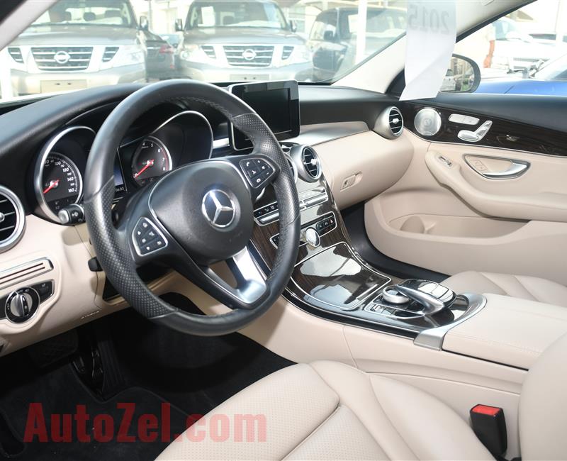 MERCEDES BENZ C300 MODEL 2015 - WHITE - 20,000 MILEAGE - V4 - CAR SPECS IS AMERICAN 